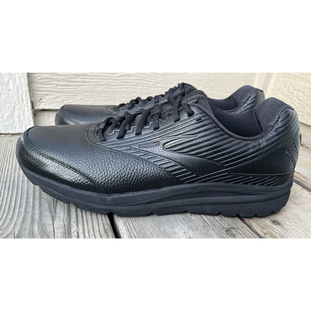 Nice! Brooks Addiction Walker 2 Men's 14 Black Leather Walking Shoes 1103181D072